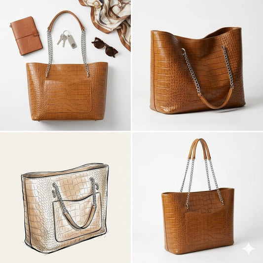 CHAIN CROCO TOTE BAG