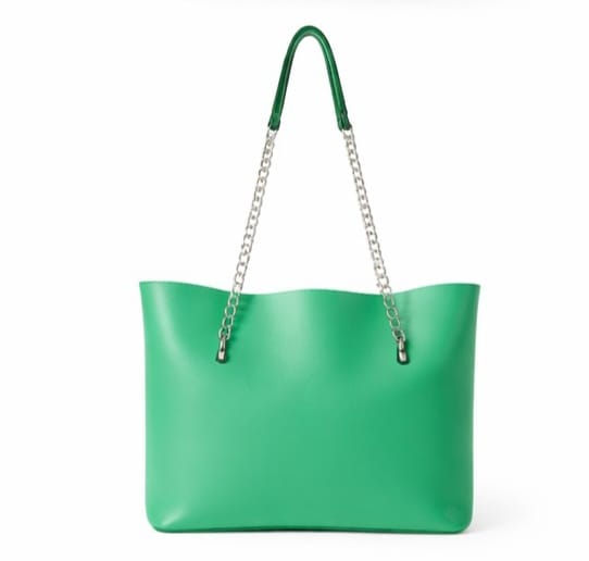 CHAIN STRAPS BLACK TOTE