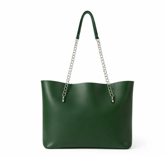 CHAIN STRAPS BLACK TOTE