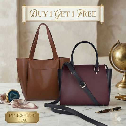Deal tote Brown and Persona Maroon