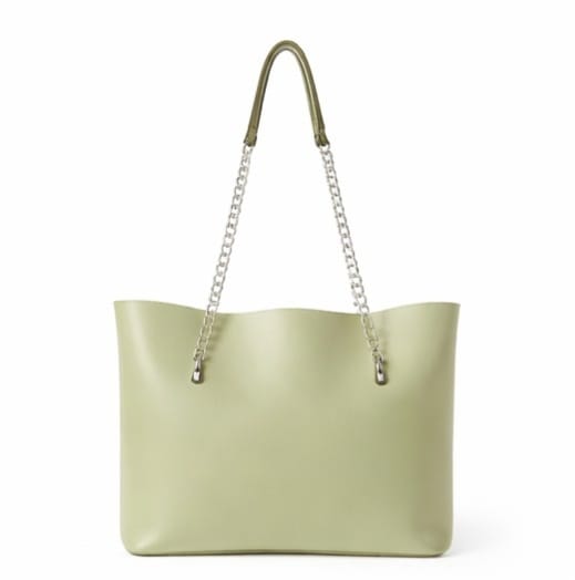 CHAIN STRAPS BLACK TOTE