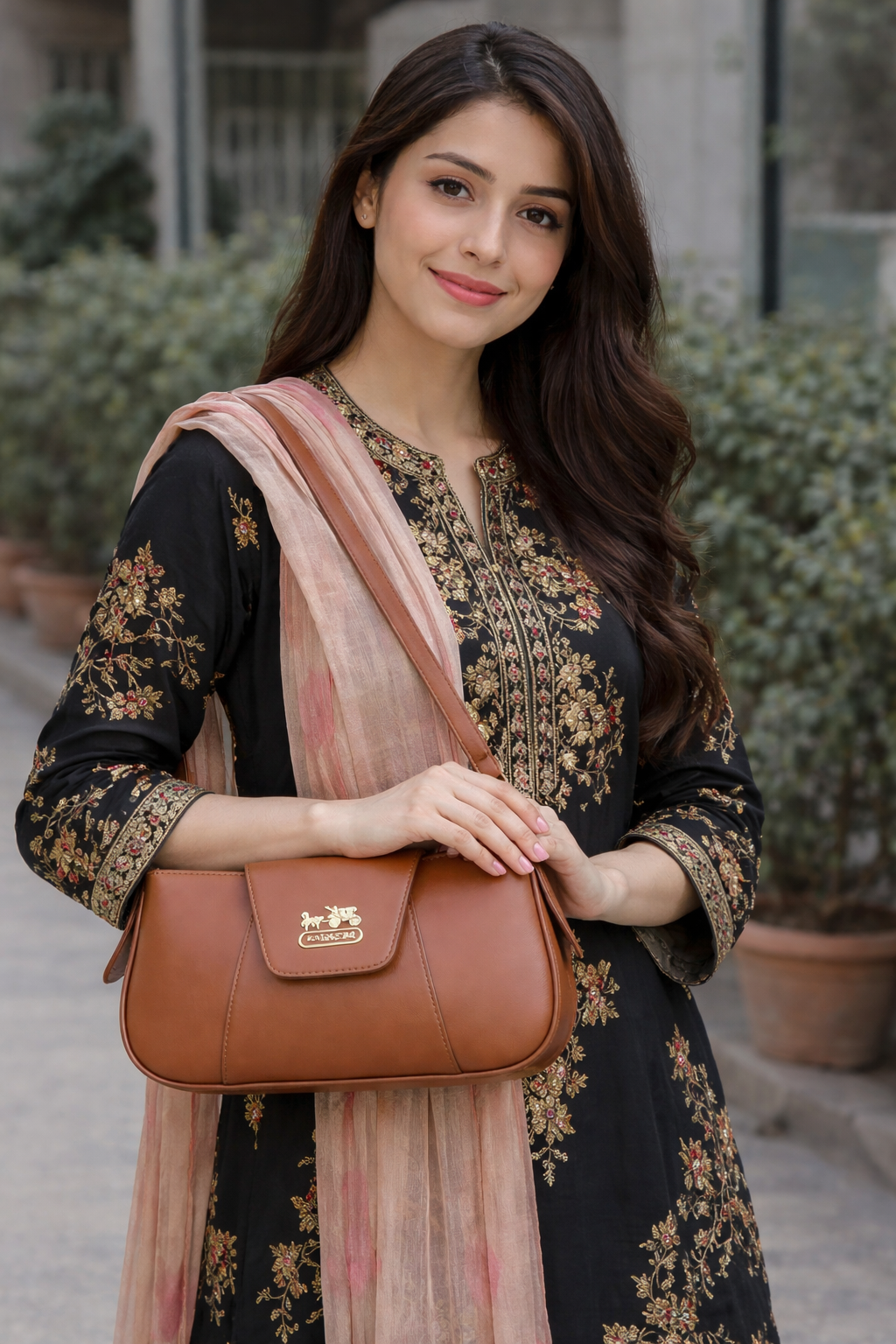 Side carry shoulder bag