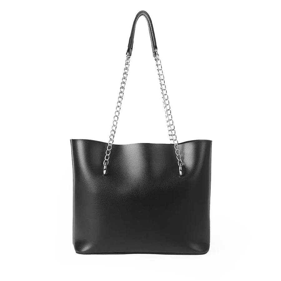 CHAIN STRAPS TOTE BAG